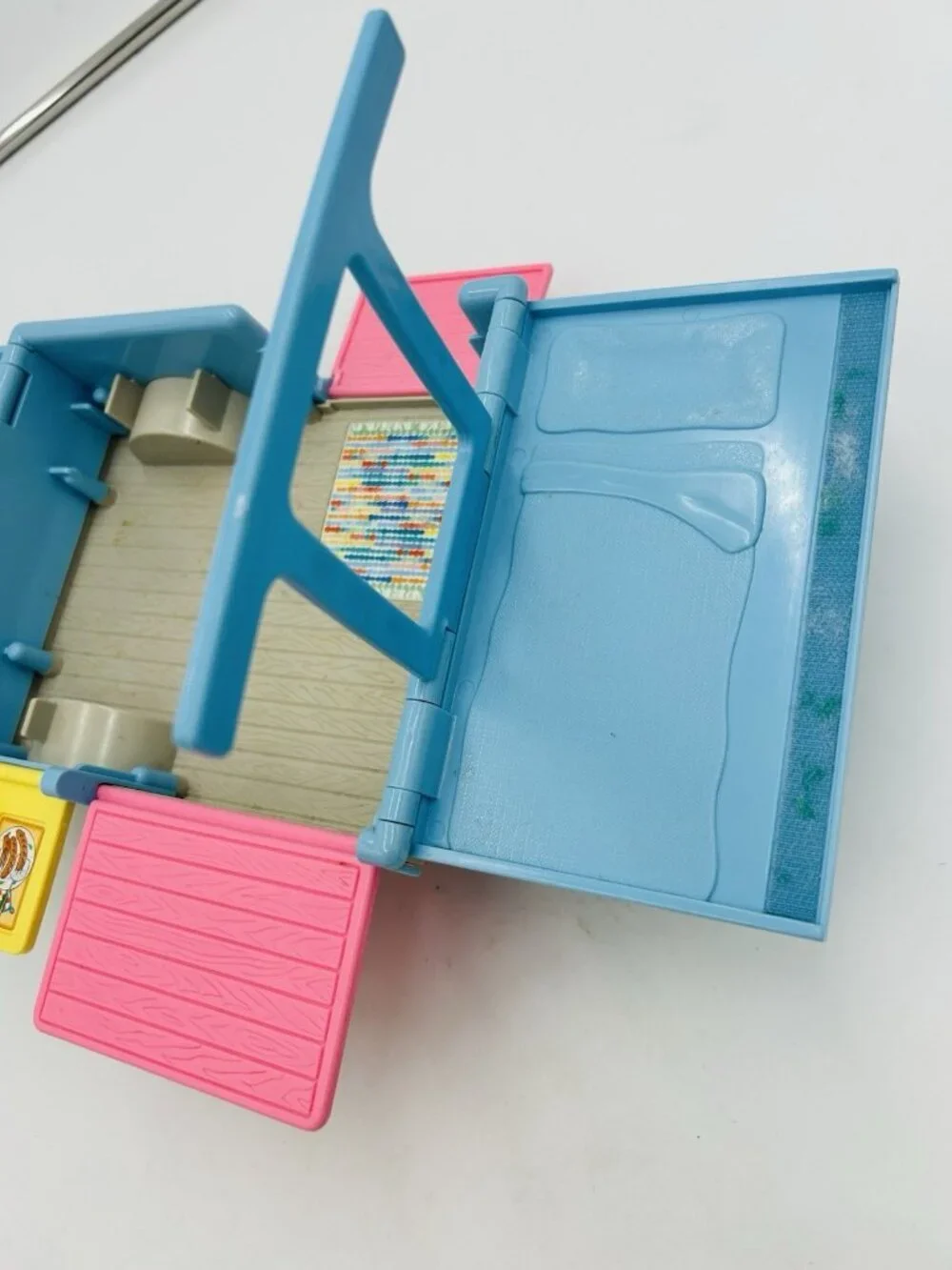 Vintage 1997 Fisher Price Loving Family Minivan Pop Up Camper Car and People Lot
